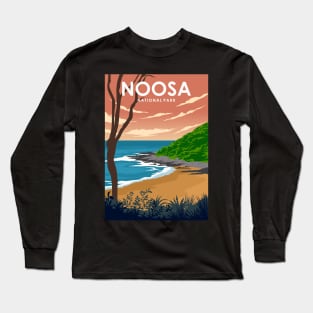 Noosa National Park Australia Minimal Travel Poster Long Sleeve T-Shirt